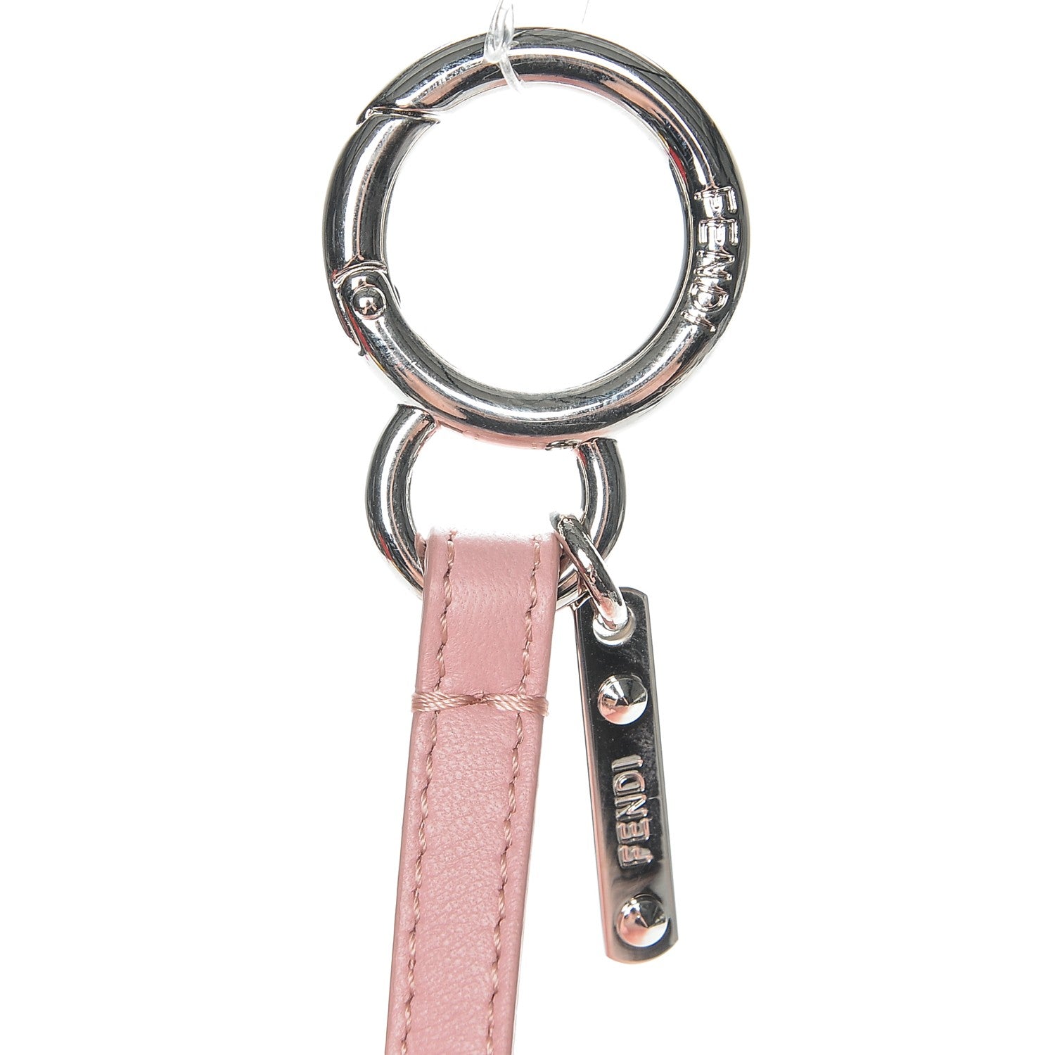 Fendi Fox Fur Shiny Nappa Bi-Color R ABCharm Bag Charm Rosa Chiaro Blue Bubblegum 4 of 4