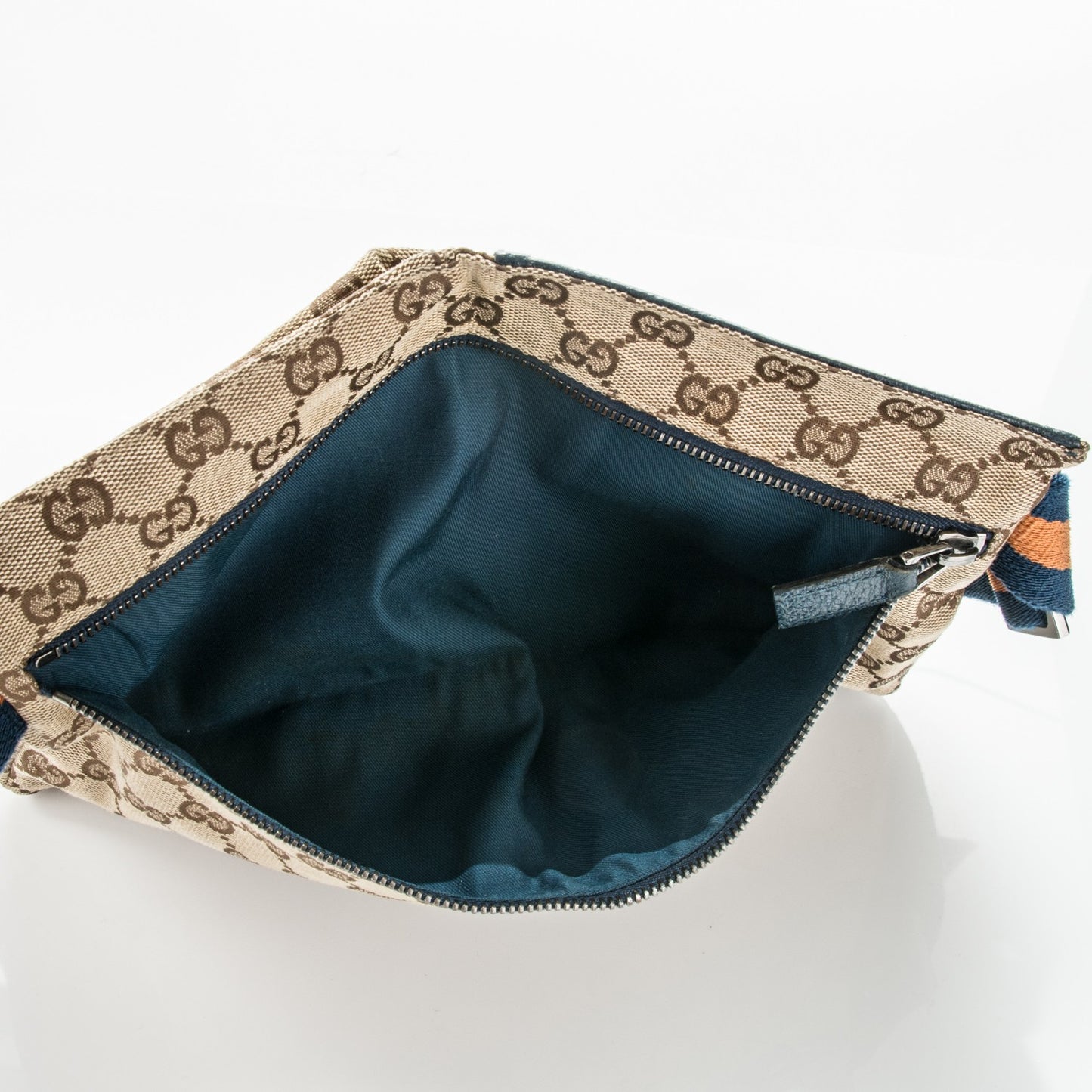 GG Monogram Web Double Pocket Belt Bag Turquoise