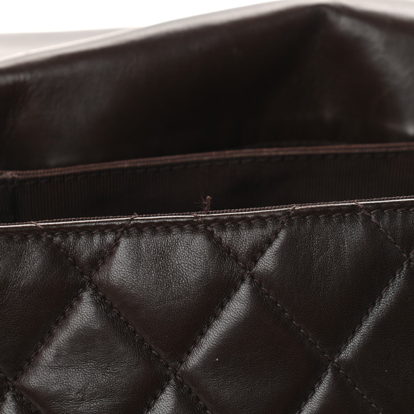 Lambskin Quilted Backpack Brown
