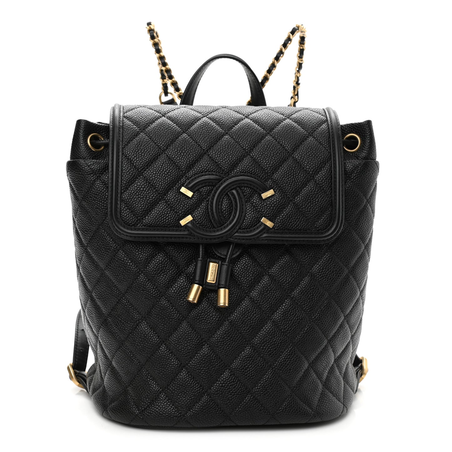 Caviar Quilted Filigree Backpack Black
