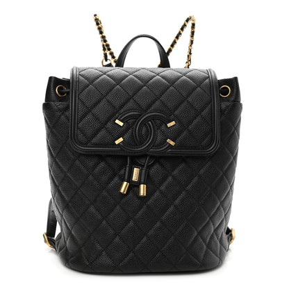 Chanel Caviar Quilted Filigree Backpack Black 1 of 9