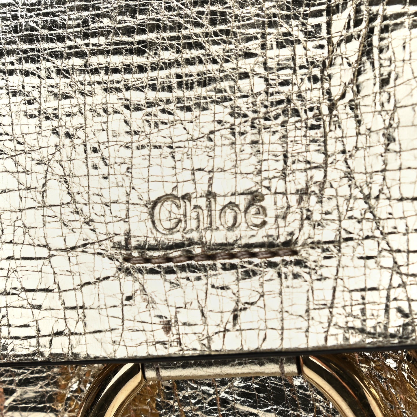 Metallic Calfskin Mini Faye Bag Gold