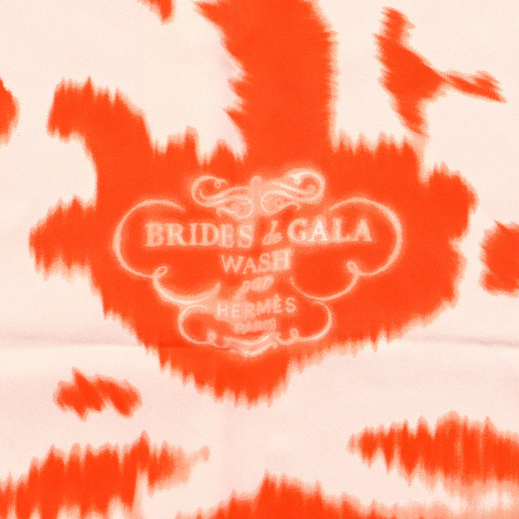 Hermes Silk Wash Brides De Gala Wash Scarf 90 Orange White 2 of 4