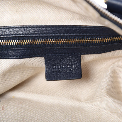 Gucci Calfskin Vintage Web Small Boston Navy Blue 8 of 9