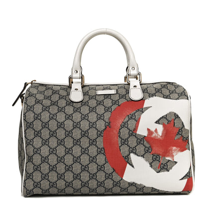 Gucci GG Plus Monogram Medium Boston Canada Flag Unicef Duffle White 1 of 12