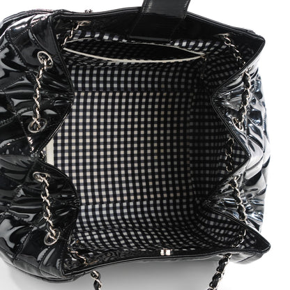 Chanel Vinyl Large Lipstick Ligne Accordion Tote Black 5 of 7