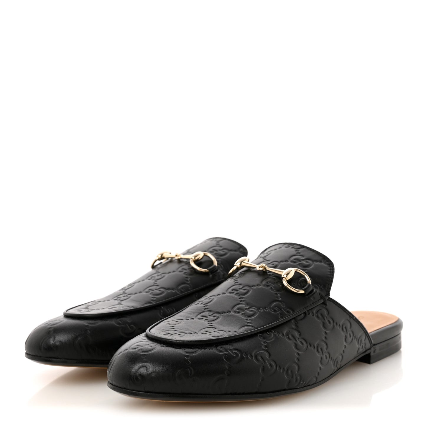 Glamour Calfskin Guccissima Womens Princetown Slippers 39 Black