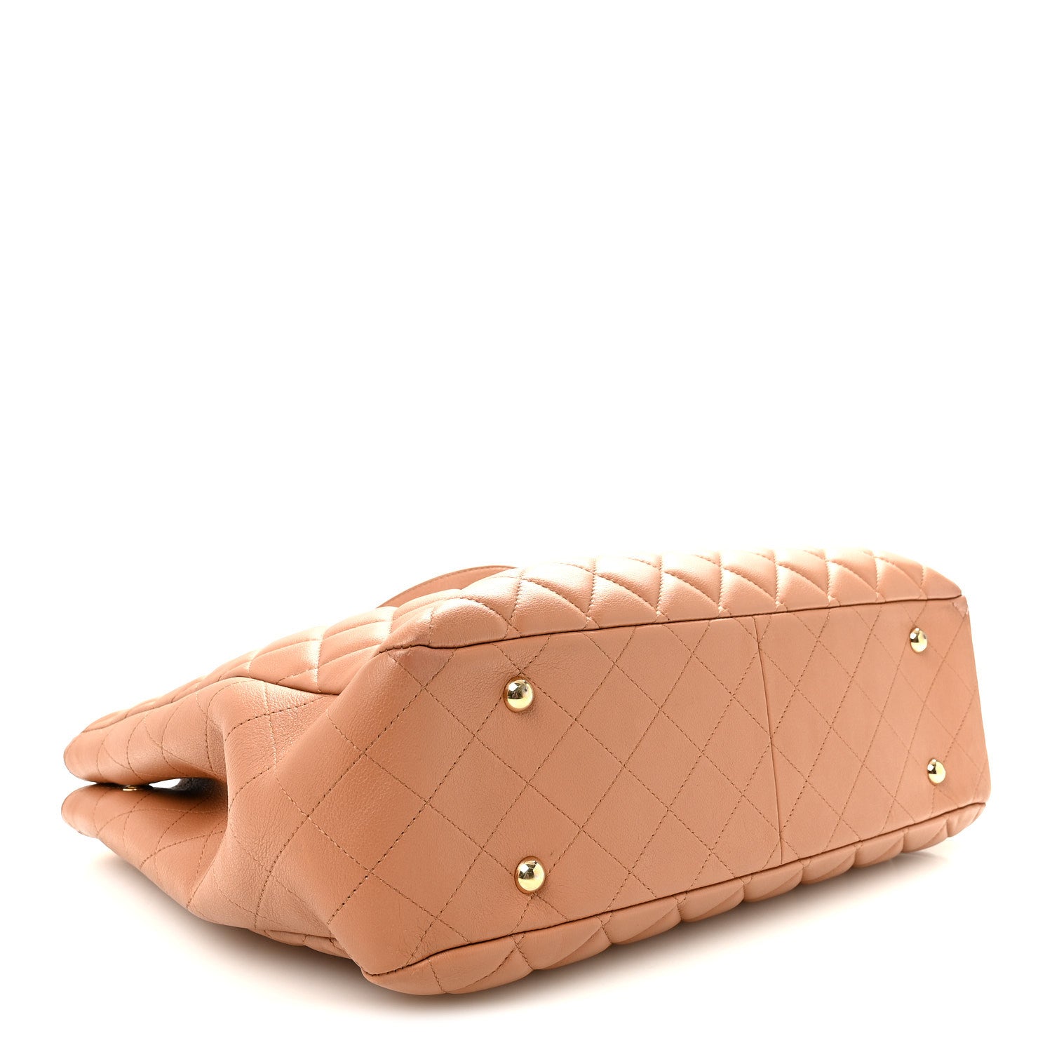 Chanel Calfskin Quilted Large CC Shopping Tote Camel 4 of 10