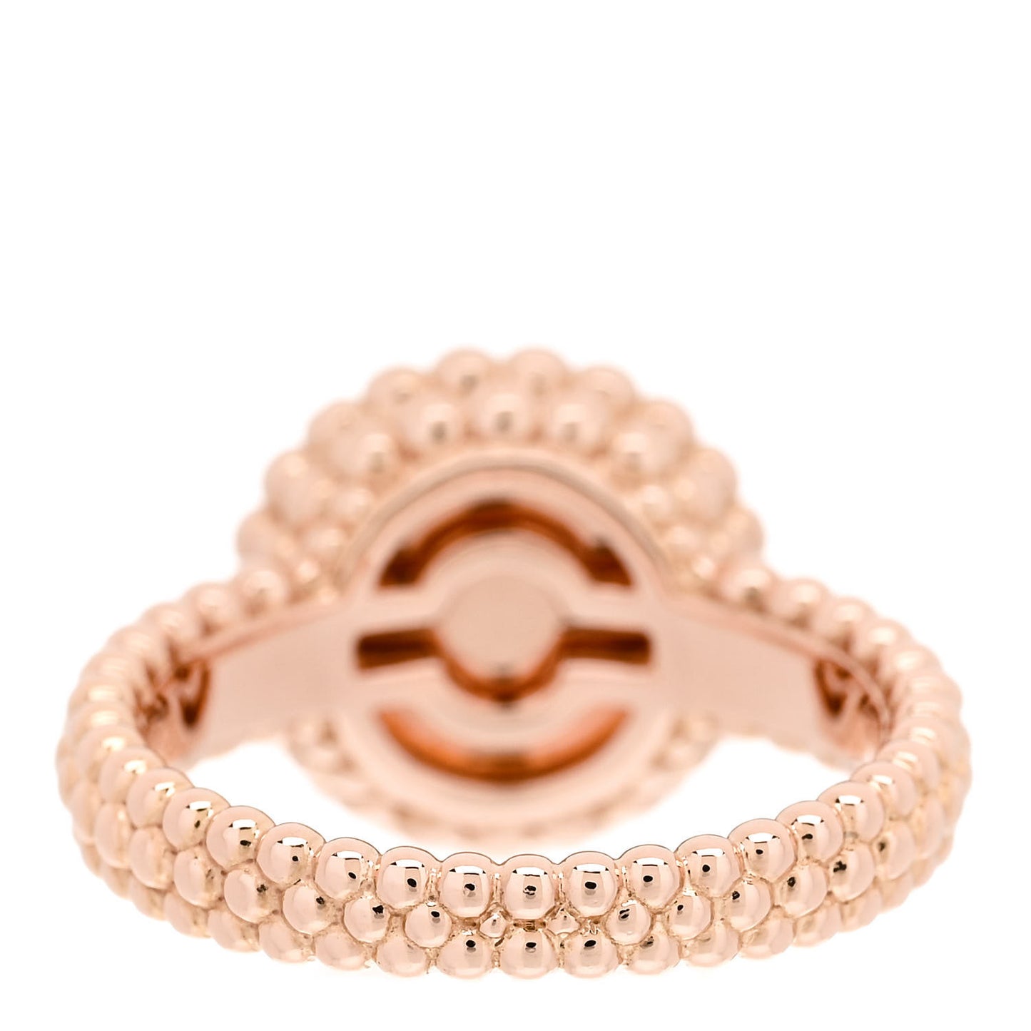 18K Rose Gold Carnelian Perlee Couleurs Ring 52 6