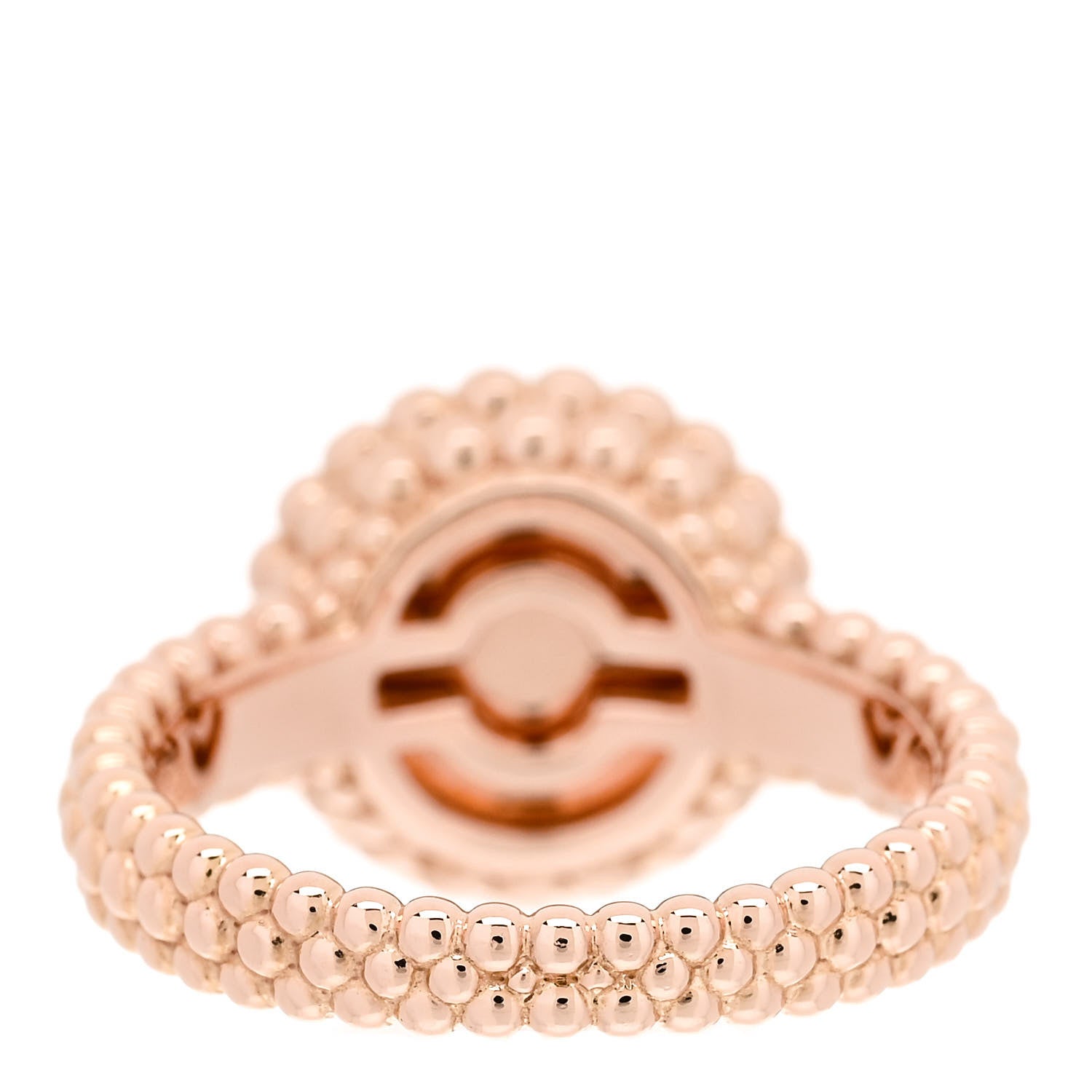 Van Cleef & Arpels 18K Rose Gold Carnelian Perlee Couleurs Ring 52 6 4 of 6