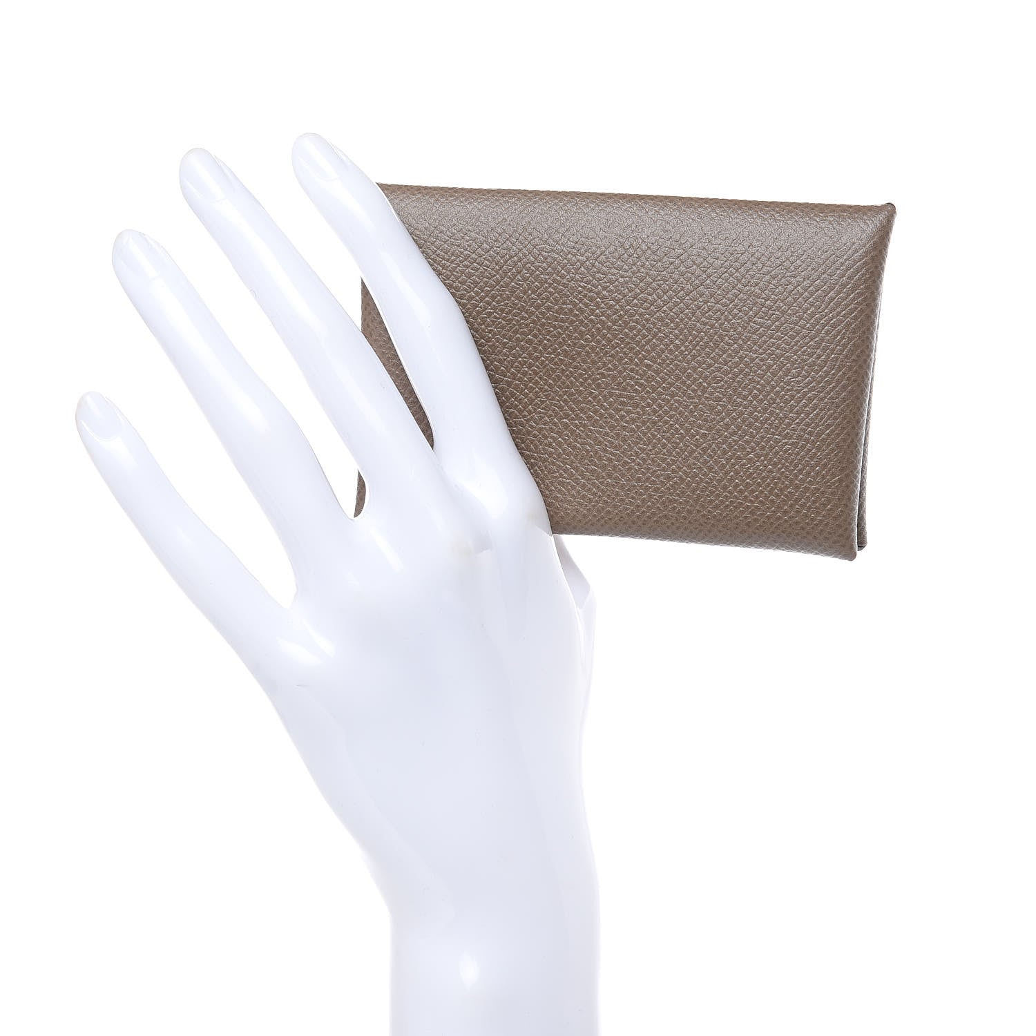 Hermes Epsom Calvi Card Case Etoupe 2 of 7