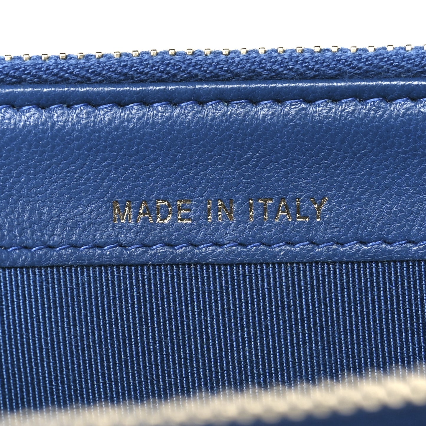 Lambskin Quilted Small Clutch With Chain Blue