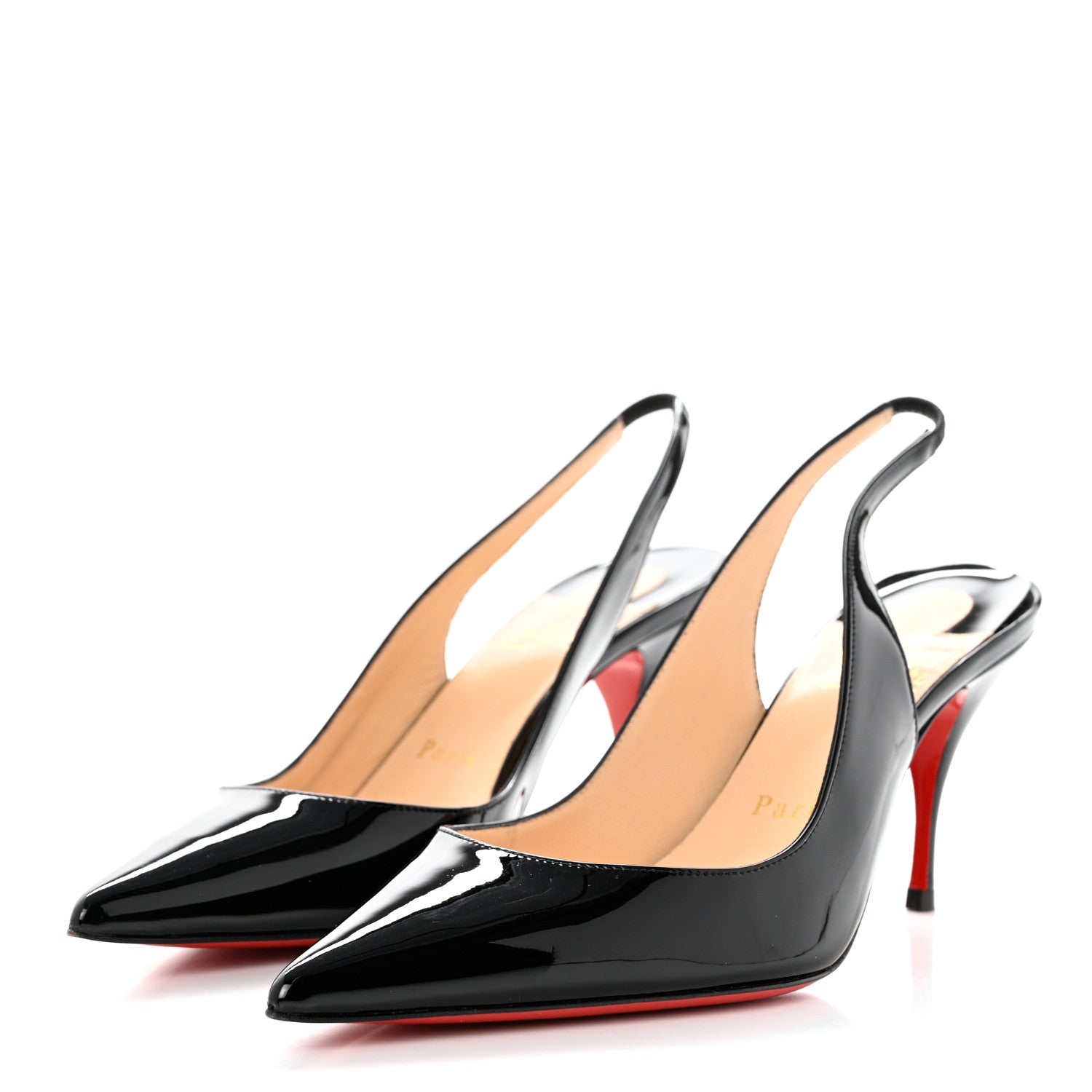 Christian Louboutin Patent Clare Sling 80 Pumps 35.5 Black 3 of 8