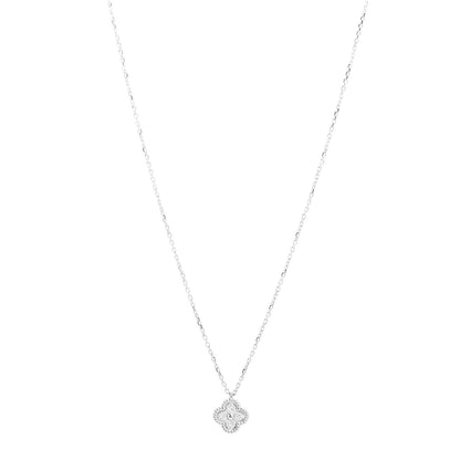 Van Cleef & Arpels 18K White Gold Diamond Sweet Alhambra Pendant Necklace 1 of 6