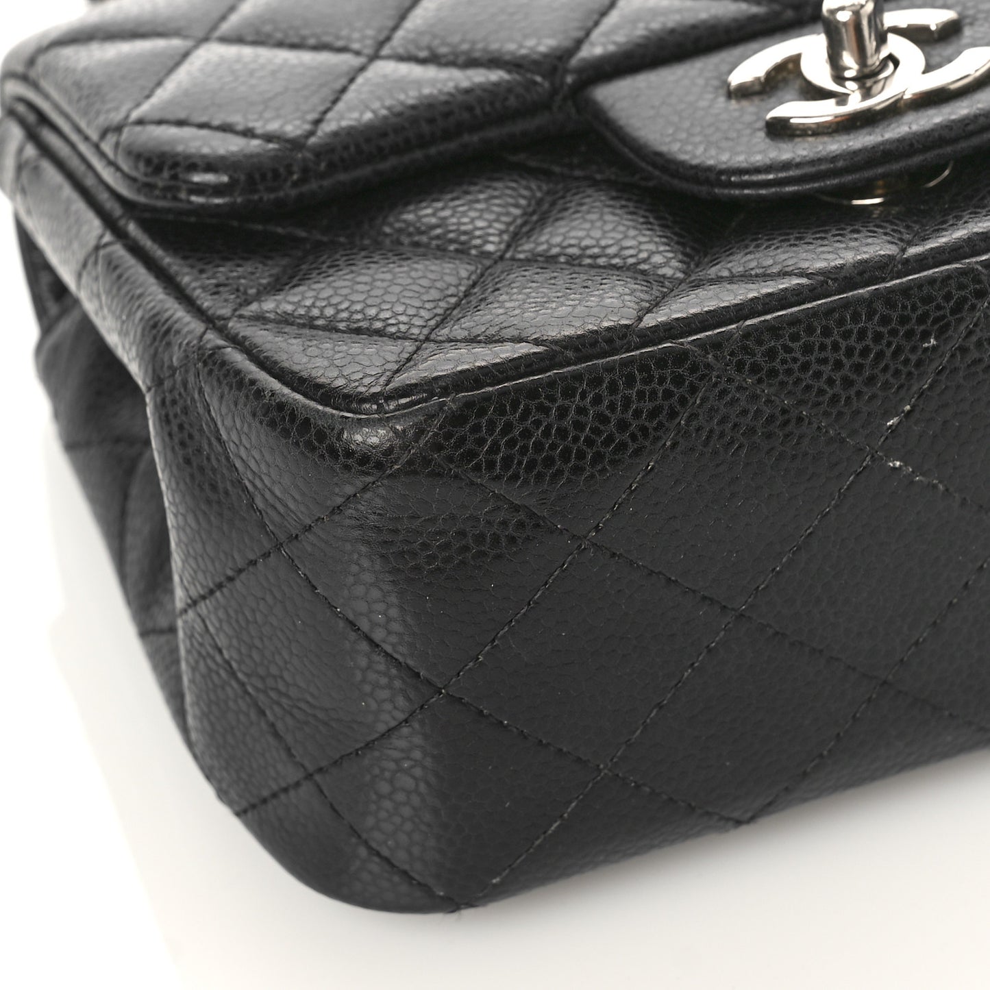 Caviar Quilted Mini Square Flap Black