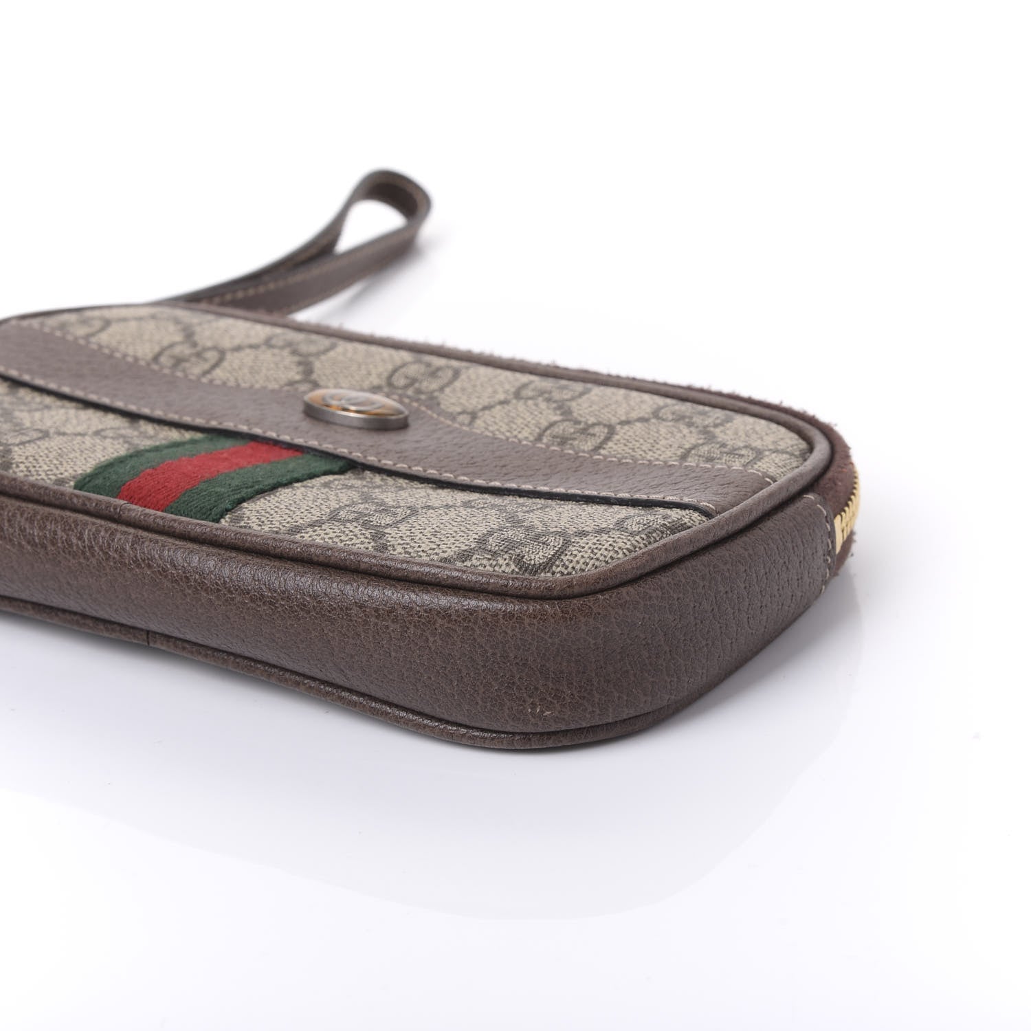 Gucci GG Supreme Monogram Ophidia Phone Case Wristlet Brown 7 of 9
