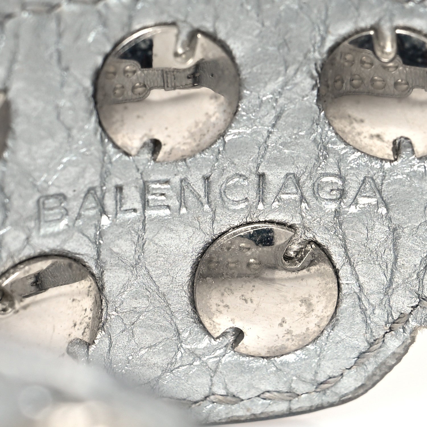 Balenciaga Agneau Arena Two Row Giant 21 Silver M Bracelet Silver 4 of 4