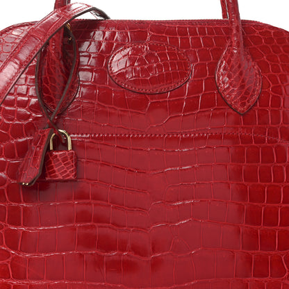 Hermes Shiny Porosus Crocodile Bolide 31 Rouge Vif 8 of 10