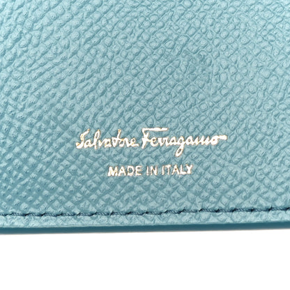 Salvatore Ferragamo Grained Calfskin Gancini Continental Wallet Scandinavian Sky 6 of 10
