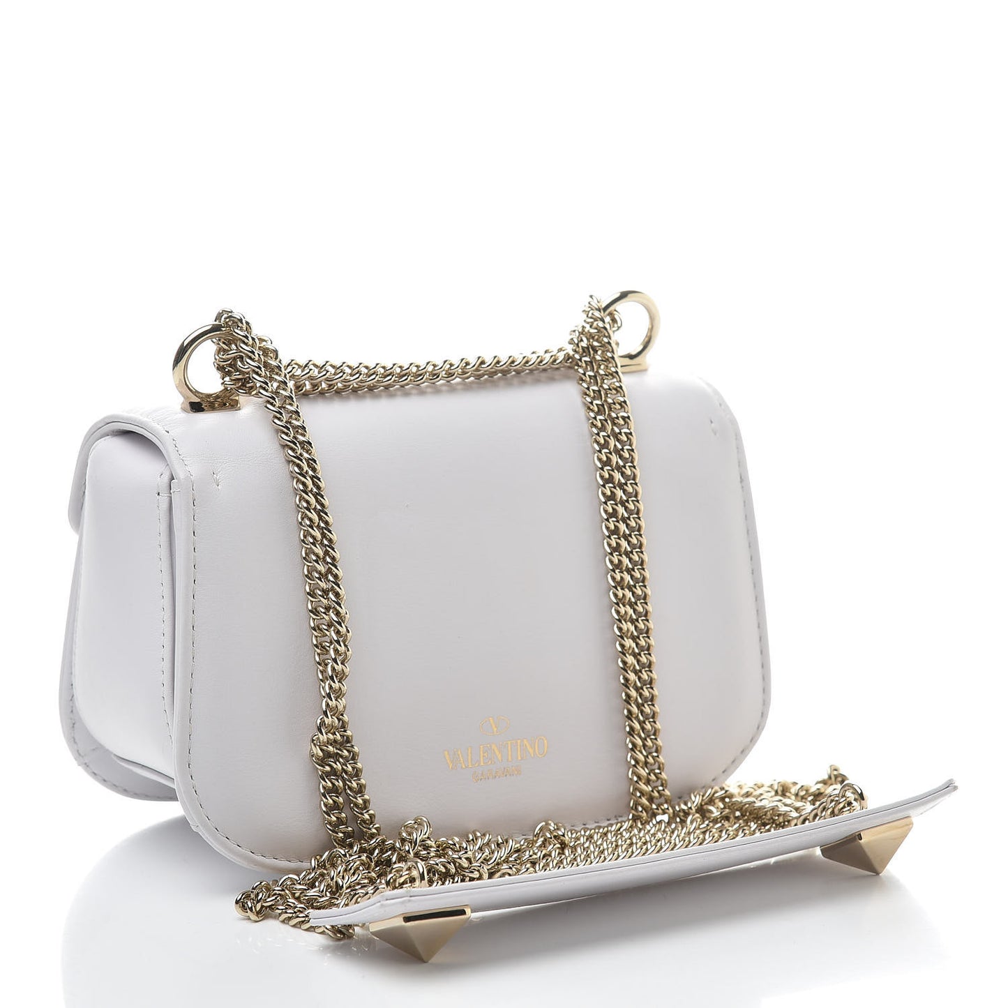 Calfskin VLTN Small Shoulder Bag White