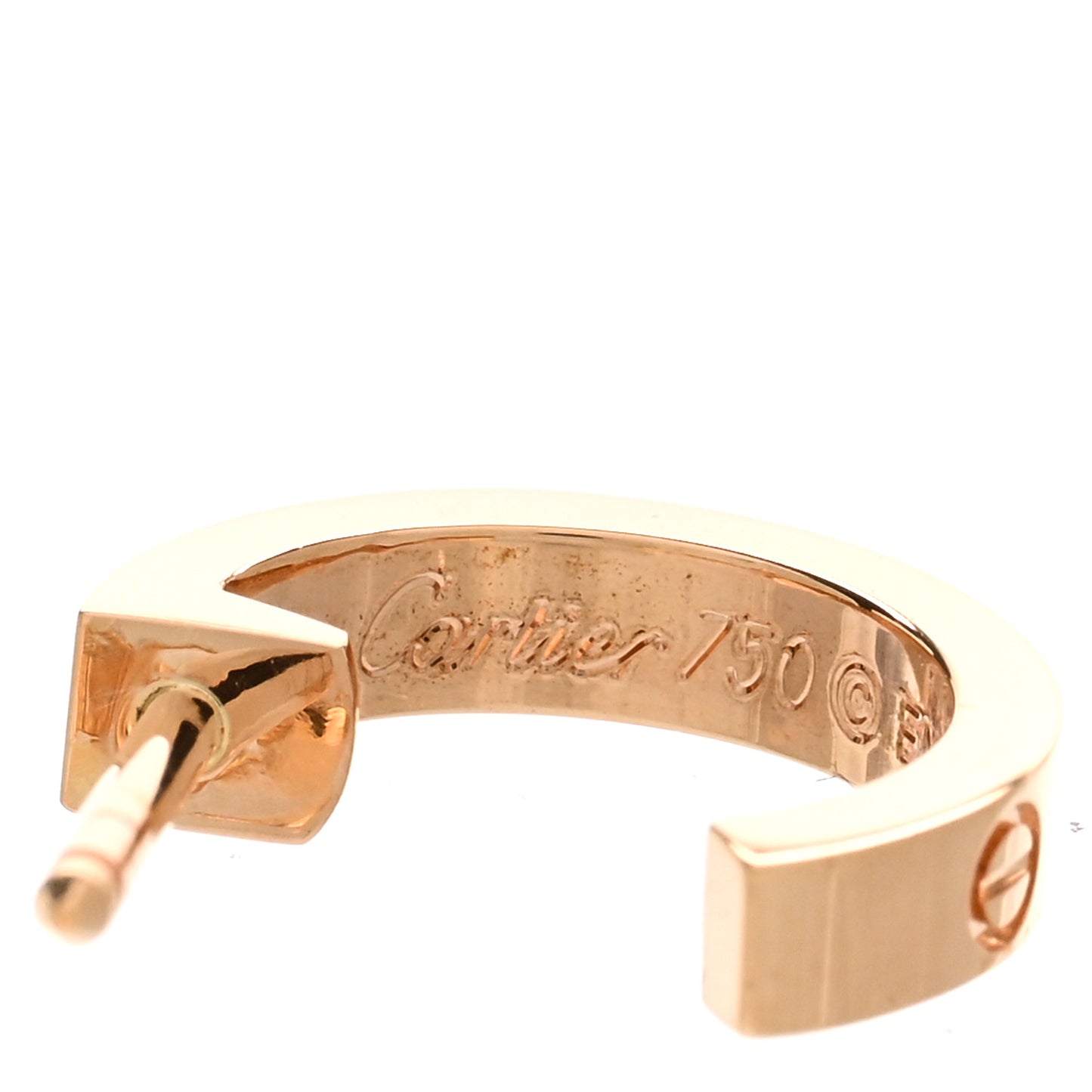 18K Pink Gold Small LOVE Hoop Earrings