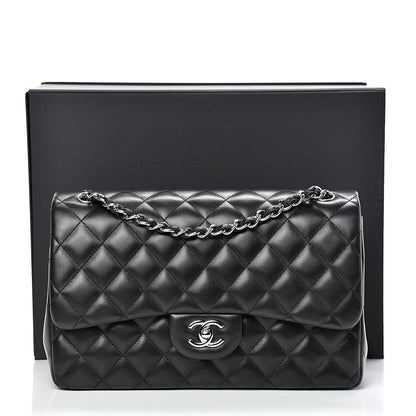 Chanel Lambskin Quilted Jumbo Double Flap Black 10 of 10