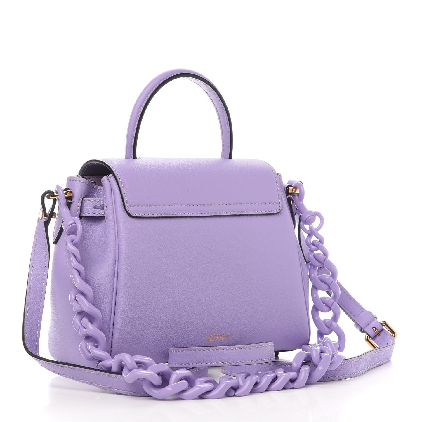 Calfskin Medusa Small Top Handle Handbag Lilac