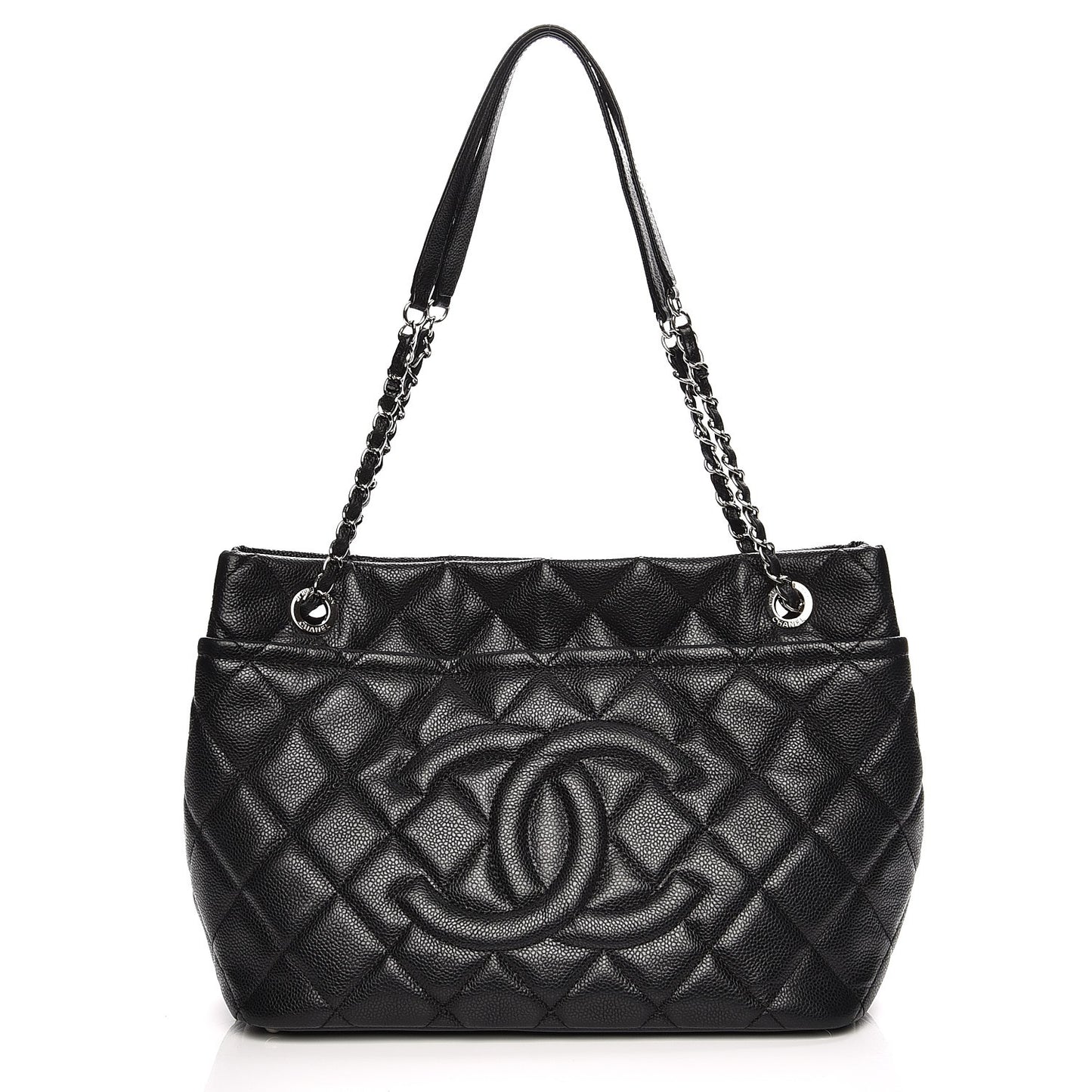 Caviar Quilted Timeless CC Soft Tote Black