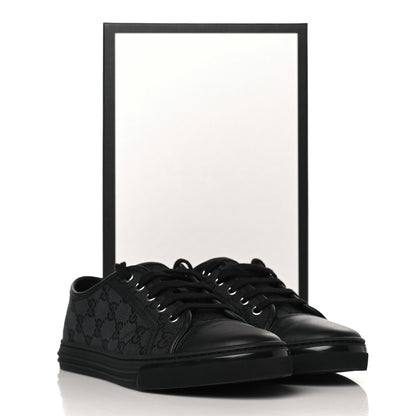 Gucci GG Monogram Calfskin Womens Low Top Sneakers 37.5 Piombo Black 9 of 9