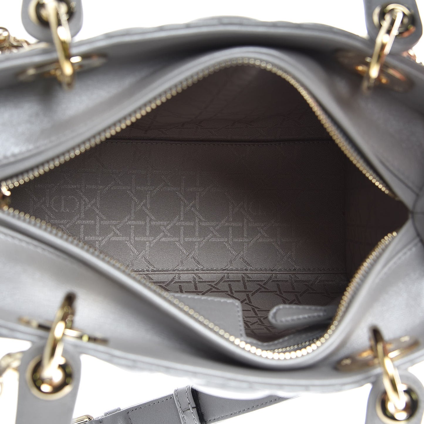 Lambskin Cannage Medium Lady Dior Grey