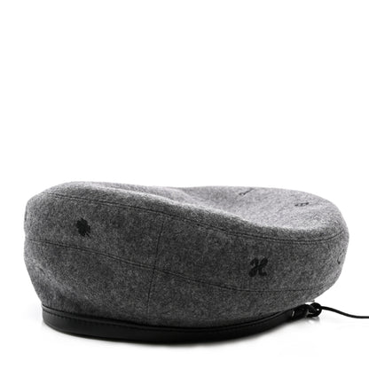 Hermes Cashmere Lambskin Saint-Honore Charms Beret 57 Charbon 4 of 8