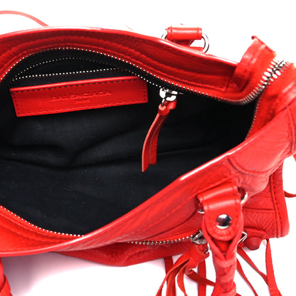 Balenciaga Matte Goatskin Rubber Covered Classic Hardware Mini City Rouge Coquelicot Rouge Braise 5 of 9