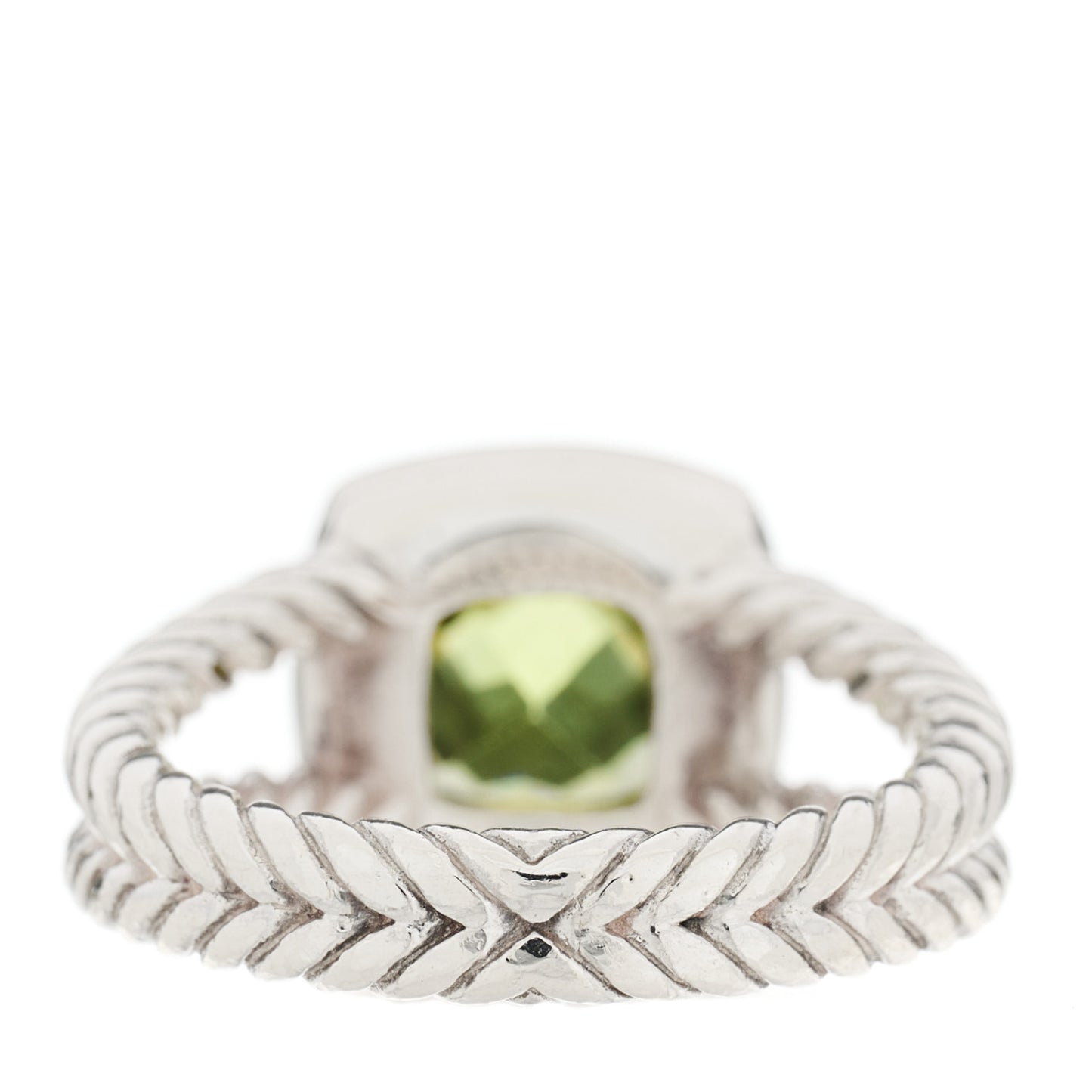 Sterling Silver Diamond Peridot 7mm Petite Albion Ring 51 5.75