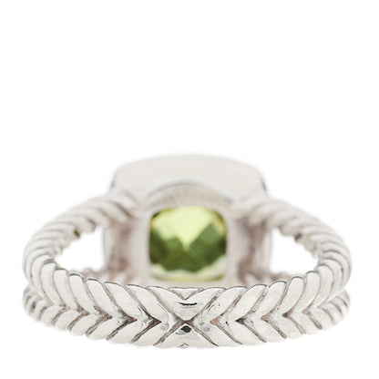 David Yurman Sterling Silver Diamond Peridot 7mm Petite Albion Ring 51 5.75 4 of 5