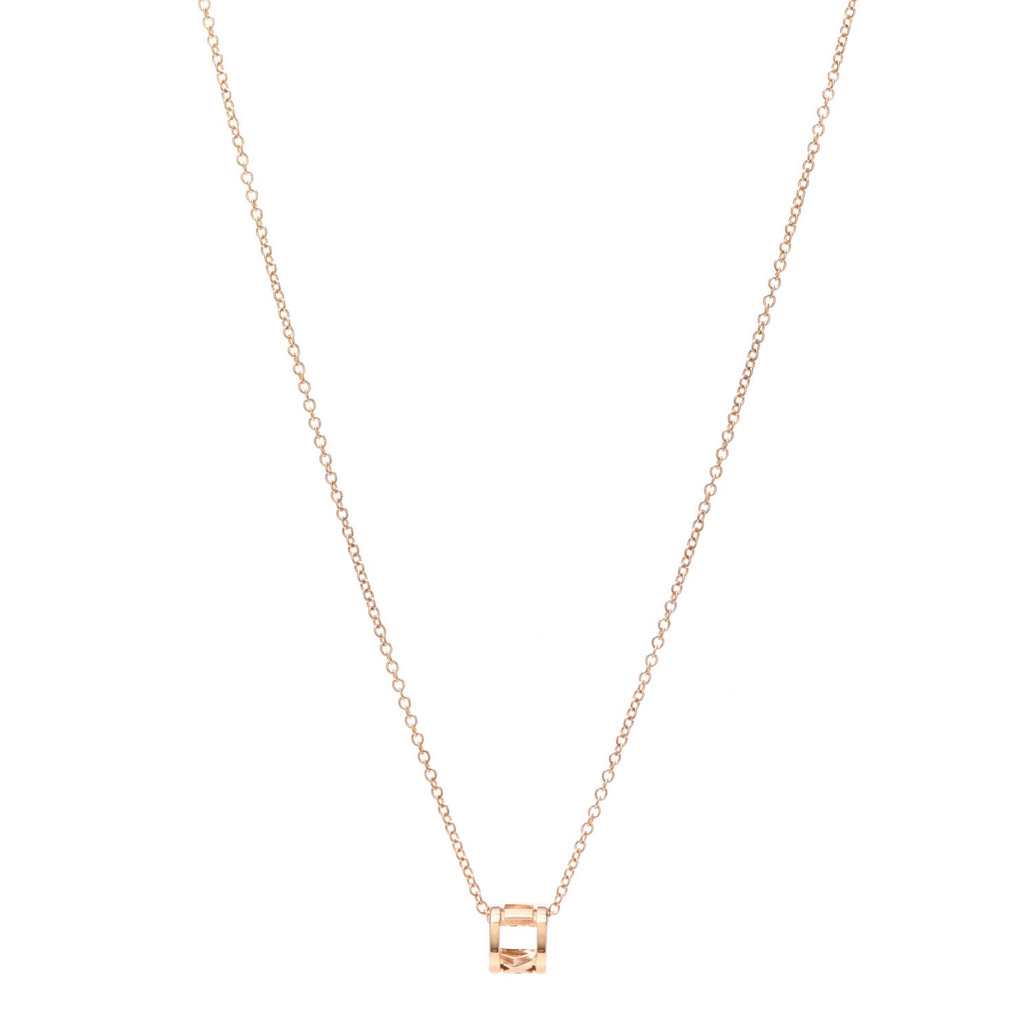 Tiffany 18K Rose Gold Atlas Open Pendant Necklace 1 of 6