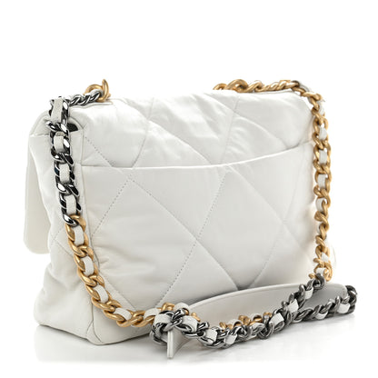 Chanel Lambskin Quilted Large Chanel 19 Flap White 3 of 10