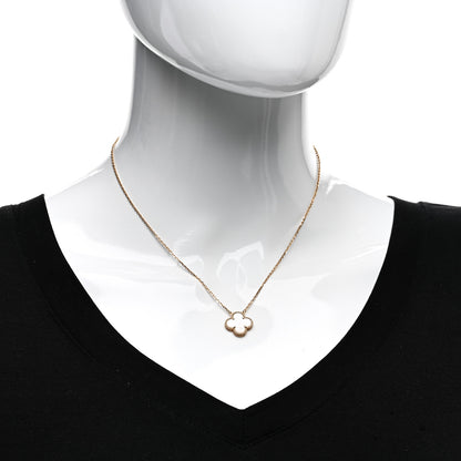Van Cleef & Arpels 18K Yellow Gold Mother of Pearl Vintage Alhambra Pendant Necklace 2 of 5