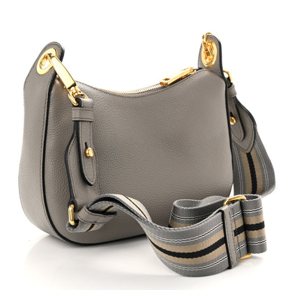 Prada Vitello Phenix Small Zippered Messenger Hobo Argilla 3 of 9