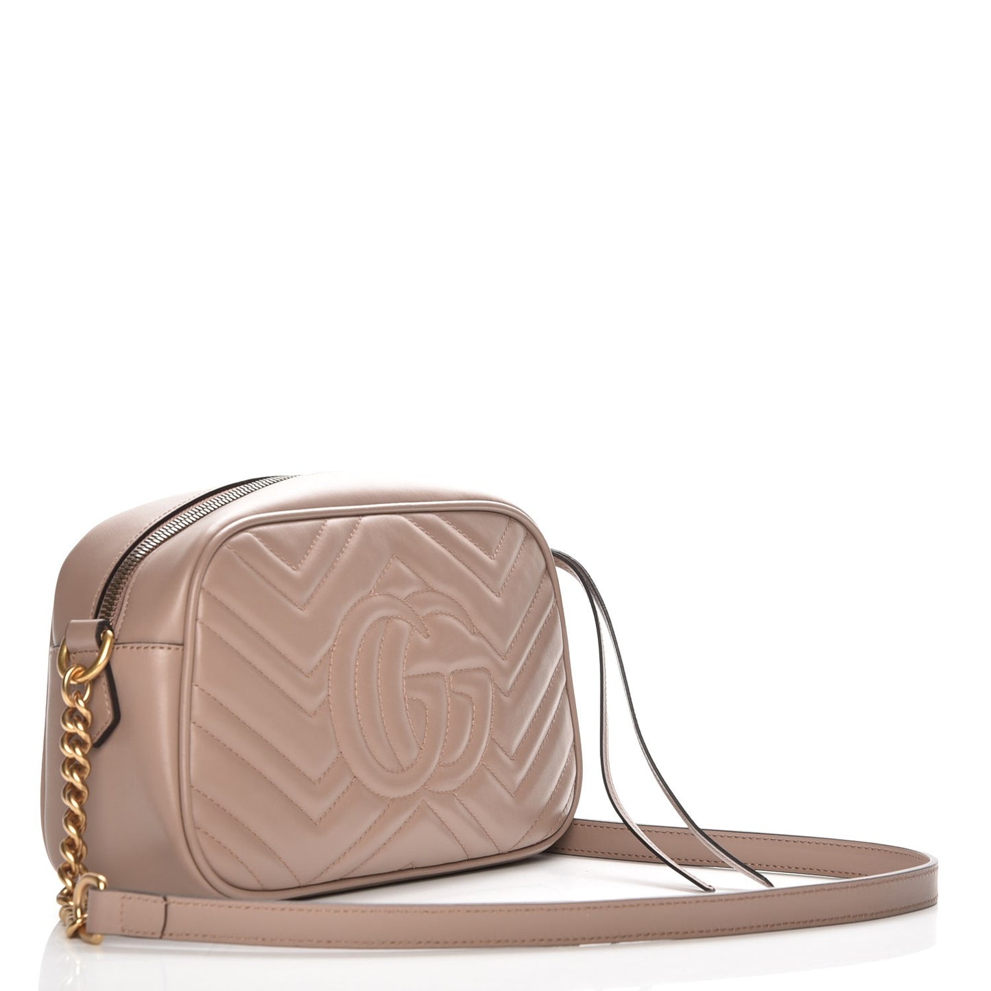 Calfskin Matelasse Small GG Marmont Chain Shoulder Bag Porcelain Rose