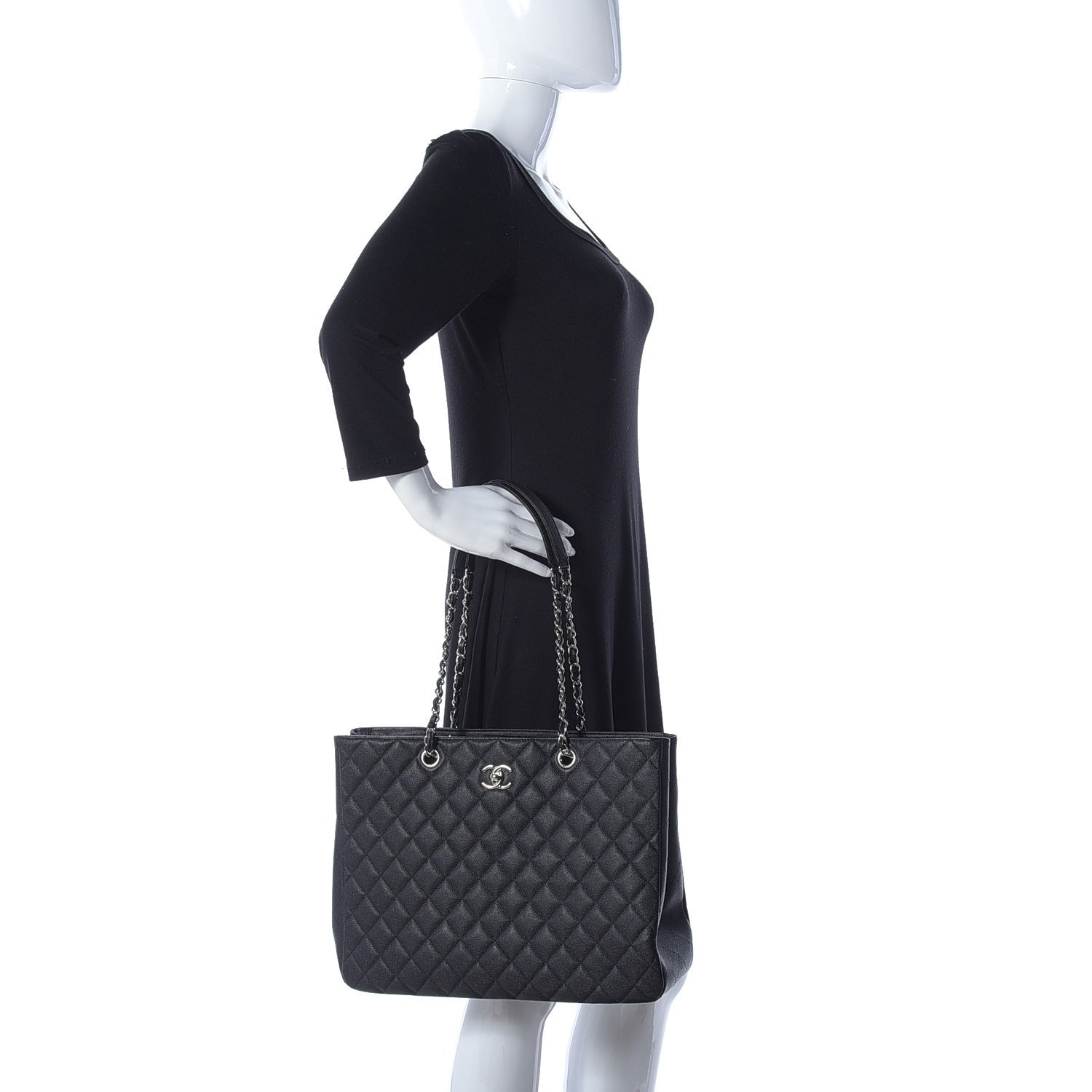 Chanel Caviar Quilted Large Shopping Tote Black 2 of 10