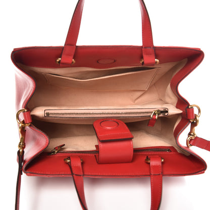 Gucci Calfskin Matelasse Small GG Marmont Tote Hibiscus Red 5 of 7