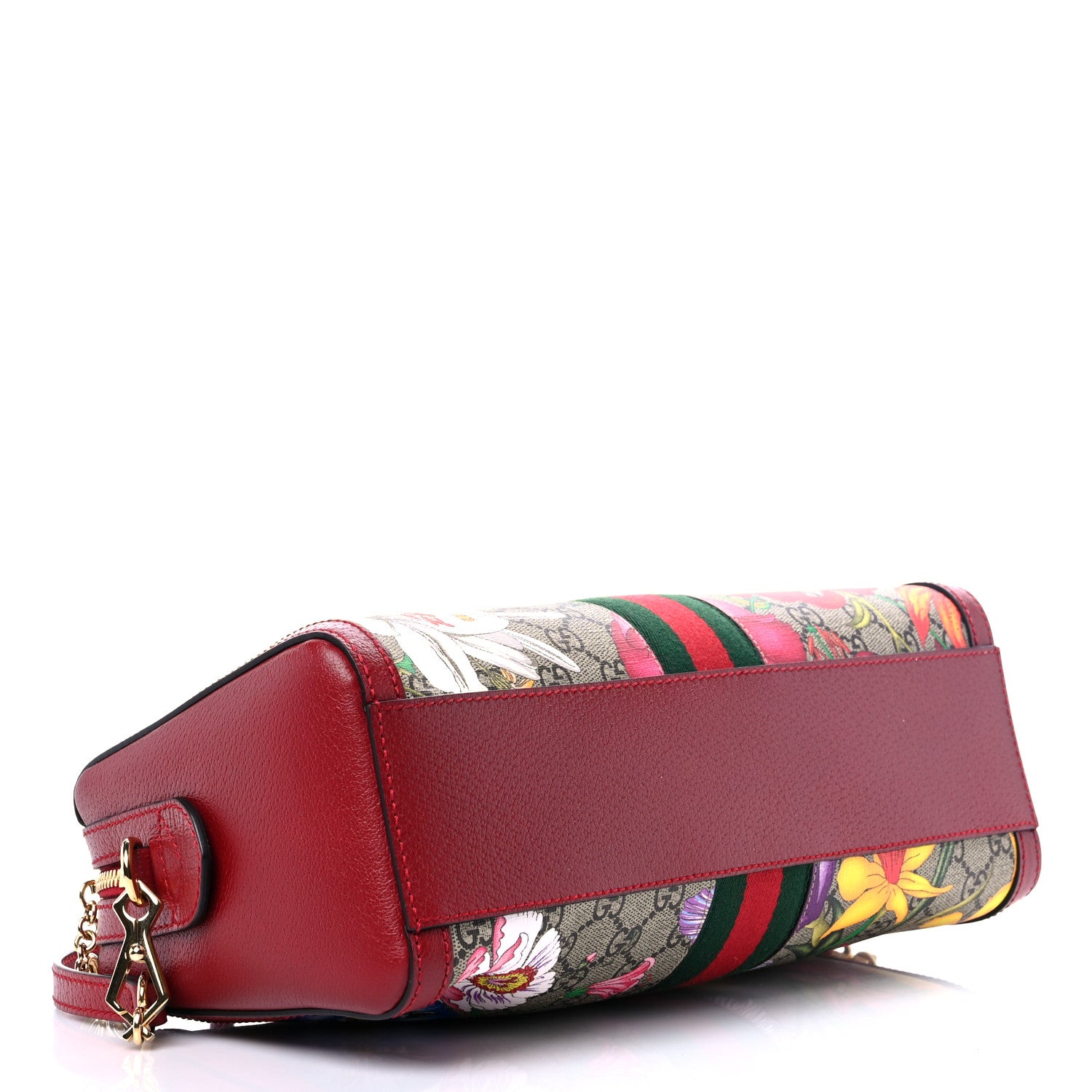 Gucci GG Supreme Monogram Flora Web Medium Ophidia Boston Red 4 of 11