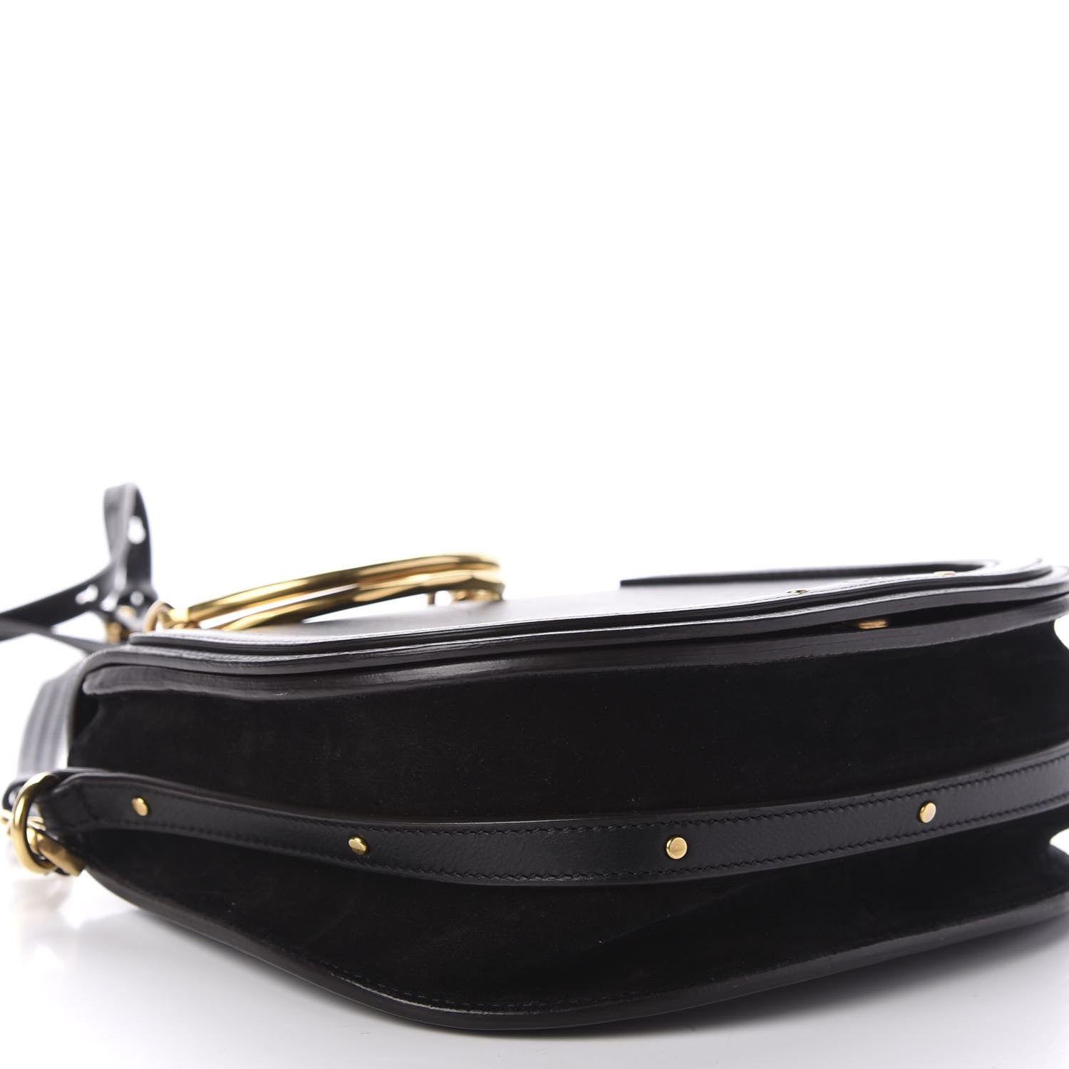 Chloe Calfskin Suede Medium Nile Bracelet Bag Black 6 of 12