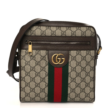Gucci GG Supreme Monogram Web Small Ophidia Messenger Bag Brown 1 of 9