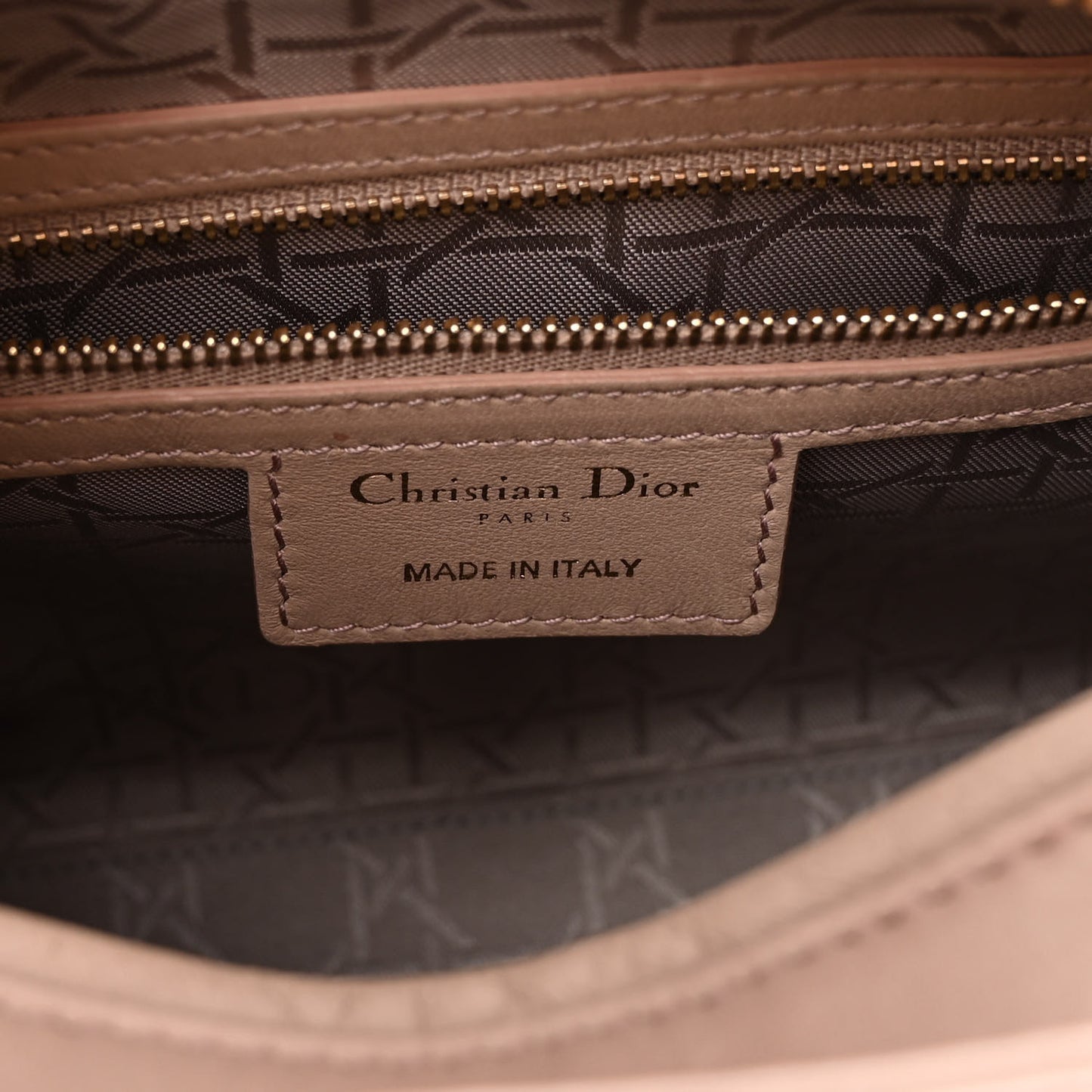 Lambskin Cannage Medium Lady Dior Rose Poudre