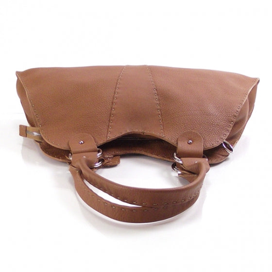 Calfskin Romano Selleria Diablo Shopper Camel