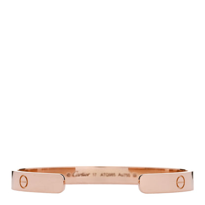 Cartier 18K Pink Gold LOVE Cuff Bracelet 17 2 of 4