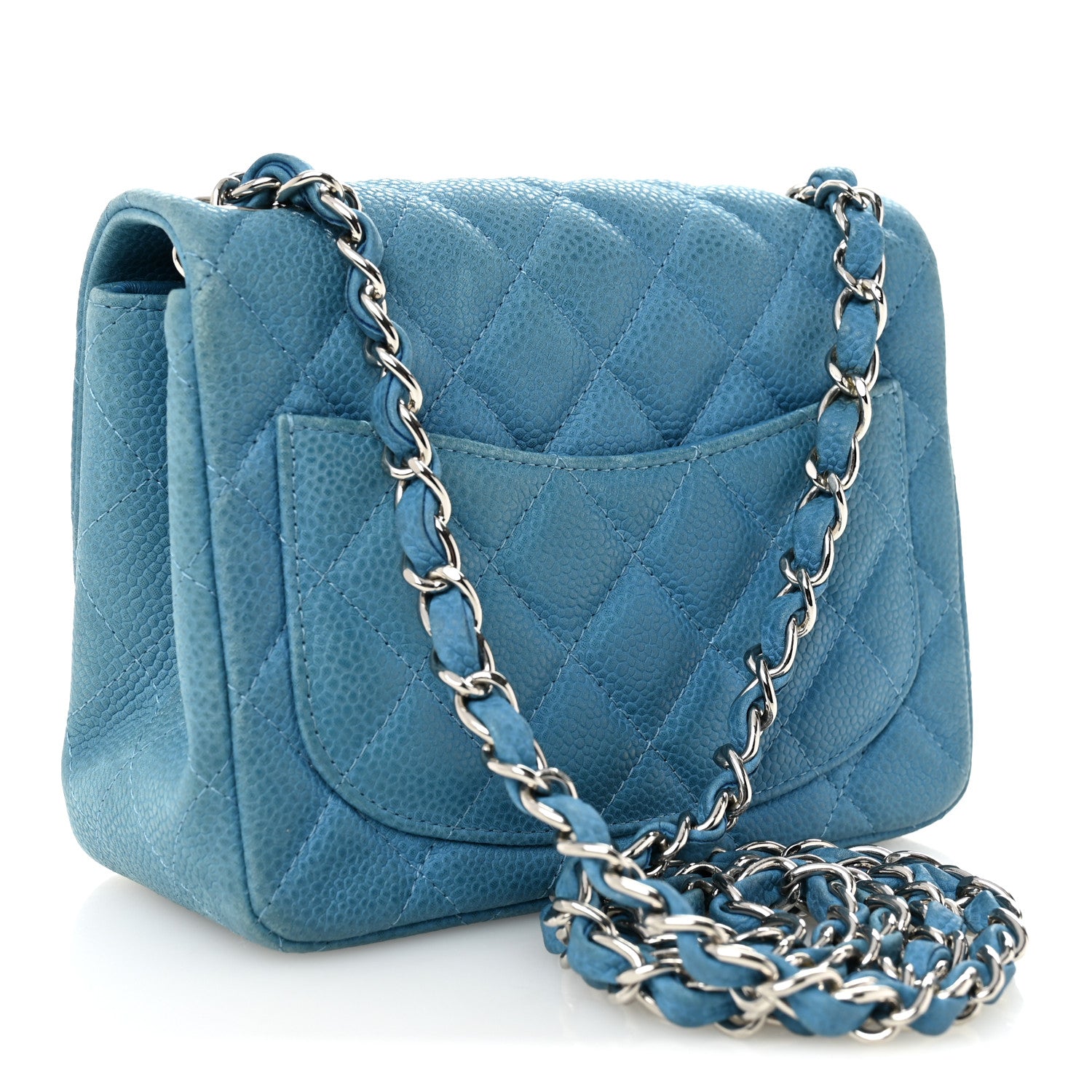 Chanel Iridescent Caviar Quilted Mini Square Flap Blue 3 of 14