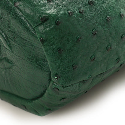 Chanel Ostrich Drawstring Pouch Bag Green 9 of 10