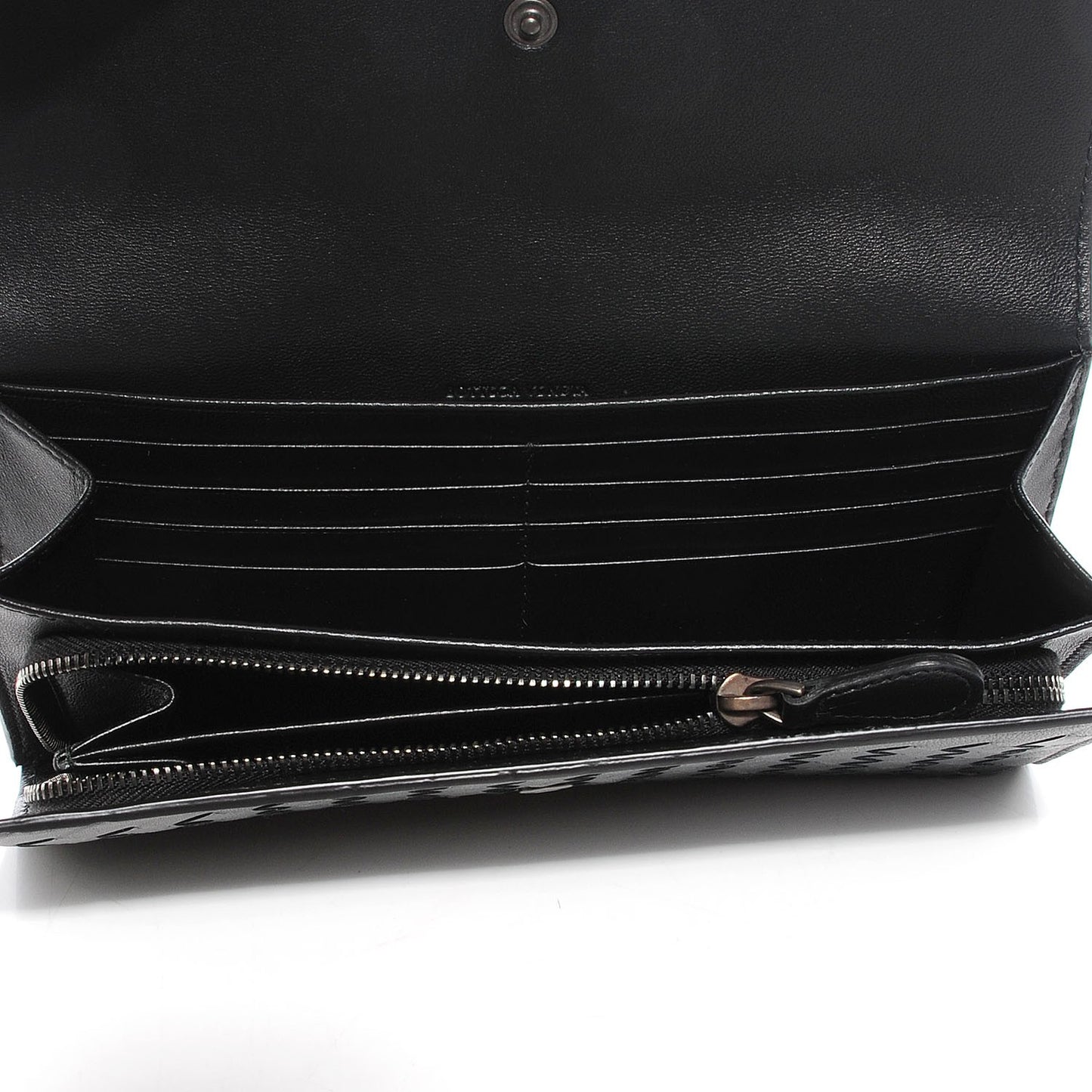 Nappa Intrecciato Continental Flap Wallet Nero Black